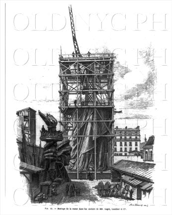 Statue of Liberty under construction rendering 2 Old Vintage Photos and Images