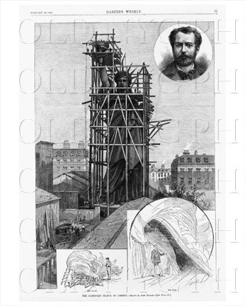 Statue of Liberty Bartholdi rendering Old Vintage Photos and Images