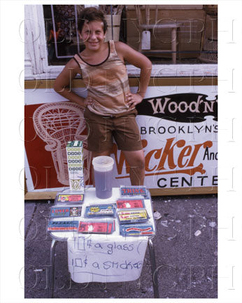 Child with a drink stand 1980's Old Vintage Photos and Images