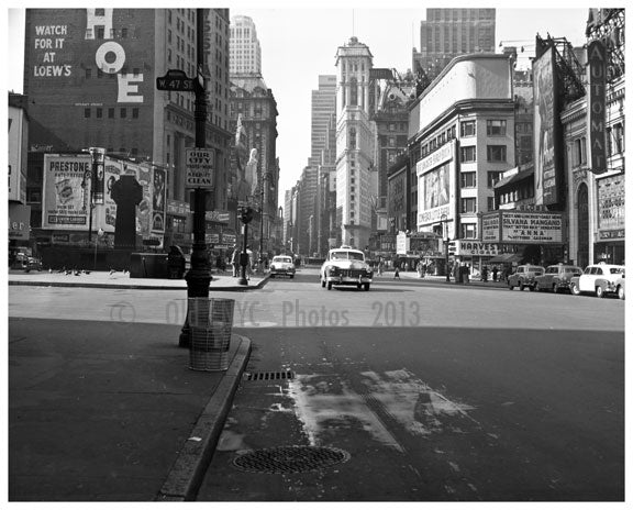 Broadway & W. 47th St. 1950 Old Vintage Photos and Images
