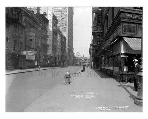 Broadway & West 28th Street -  Midtown Manhattan  NY 1914 B Old Vintage Photos and Images