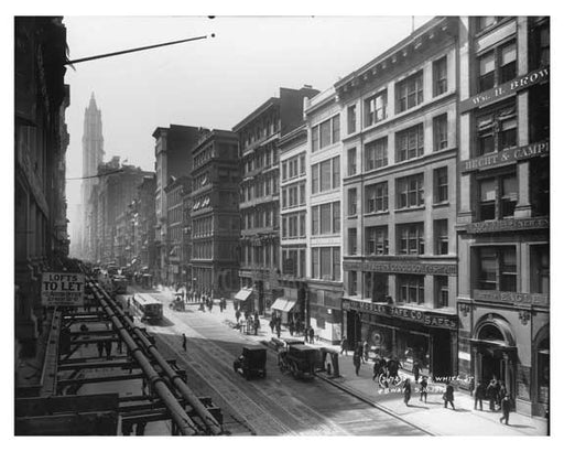 Broadway & White Street - street View - Tribeca - Downtown Manhattan NYC 1913 VI Old Vintage Photos and Images