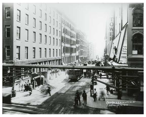 Broadway & Worth Street - Aerial View - Tribeca - Downtown Manhattan NYC 1913 I Old Vintage Photos and Images