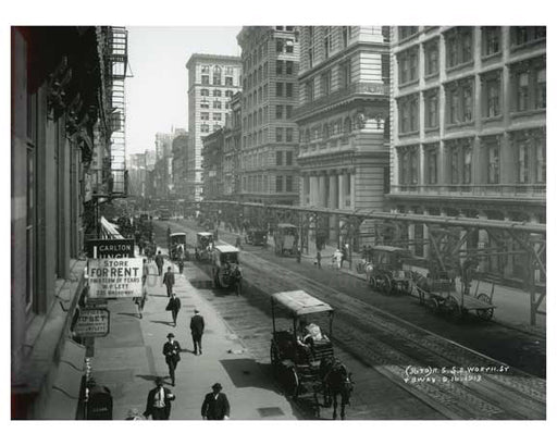 Broadway & Worth Street - Aerial View - Tribeca - Downtown Manhattan NYC 1913 III Old Vintage Photos and Images