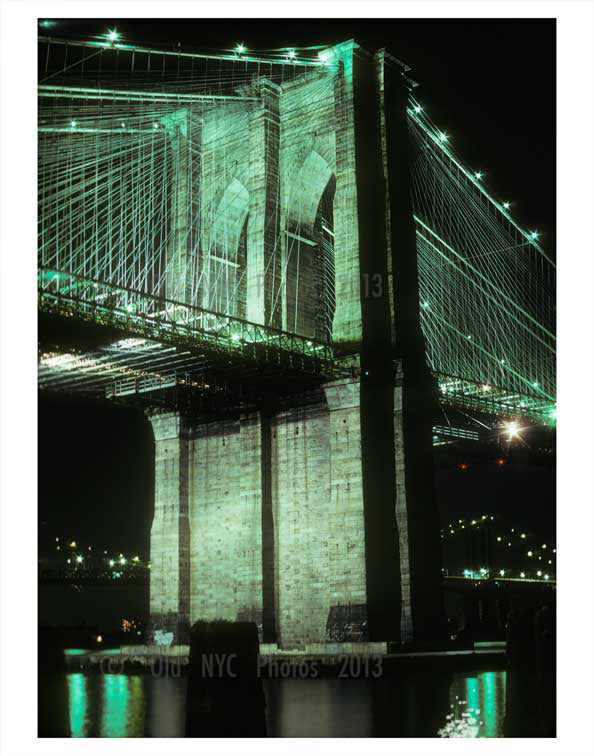 Brooklyn Bridge at night 2 Old Vintage Photos and Images