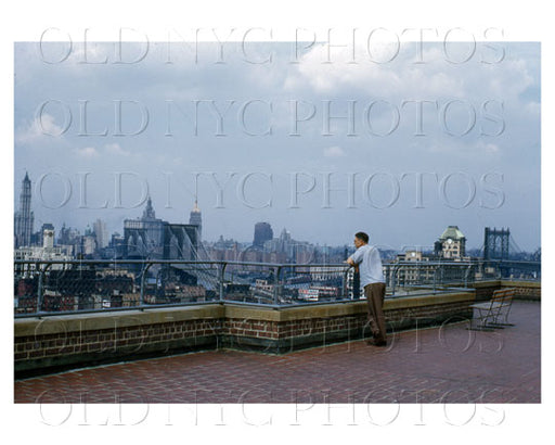 Brooklyn Bridge Skyline facing Heights 1952 Old Vintage Photos and Images