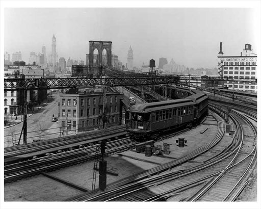 Brooklyn Bridge Train DUMBO 1938 Old Vintage Photos and Images