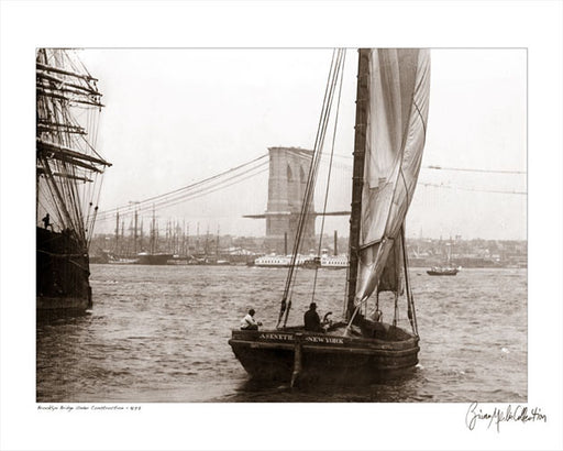 Brooklyn Bridge Under Construction 1877