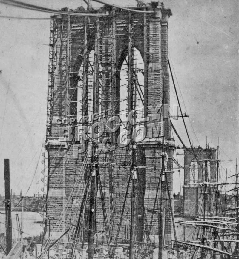 Brooklyn Bridge under construction, 1879 Old Vintage Photos and Images