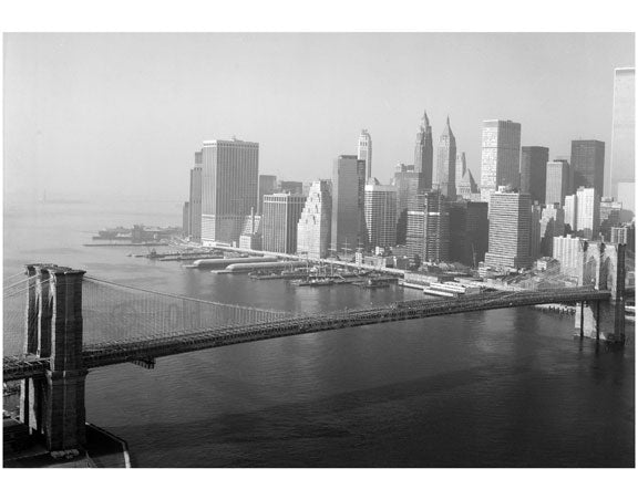 Brooklyn Bridge - view looking towards Manhattan 1982 Old Vintage Photos and Images