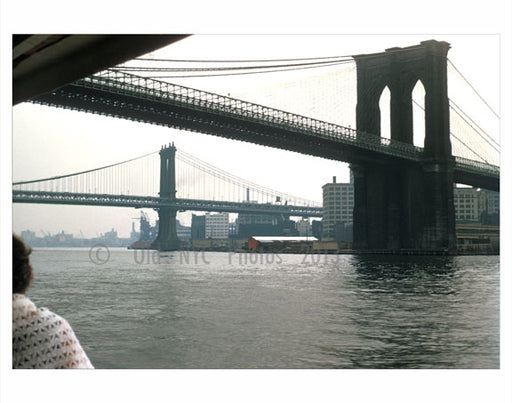Brooklyn Bridge with Manhattan Bridge behind Old Vintage Photos and Images