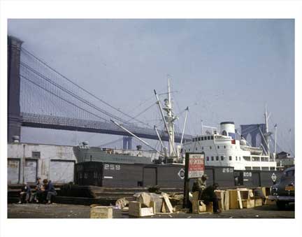 Brooklyn Bridge with Ship Old Vintage Photos and Images
