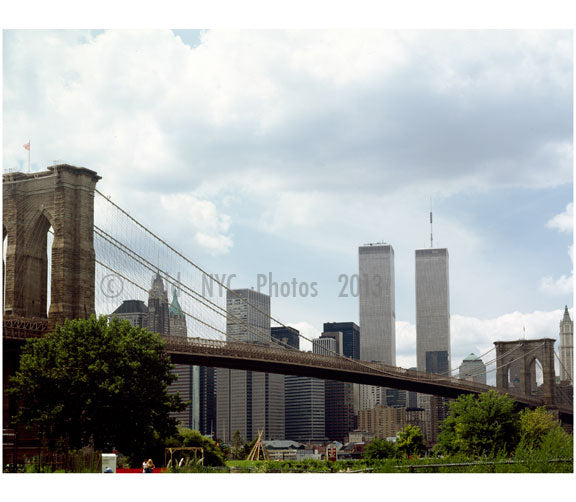 Brooklyn Bridge - with World Trade Center Old Vintage Photos and Images