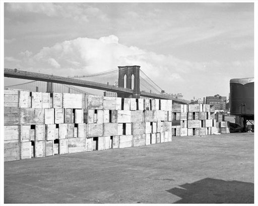 Brooklyn Bridge & Crates Old Vintage Photos and Images