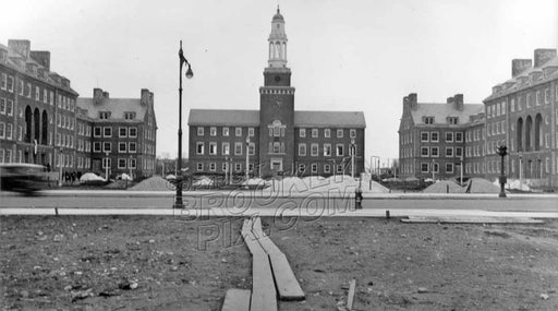 Brooklyn College campus nearing completion, view across Bedford Avenue, 1937-8 Old Vintage Photos and Images