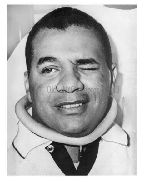 Brooklyn Dodger Roy Campenella in a neck brace - 1958 Brooklyn NY