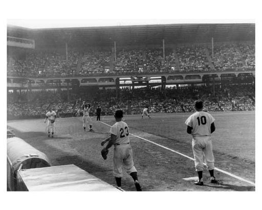 Brooklyn Dodgers Pitchers warming up at  Ebbets Field 1957 Brooklyn NY