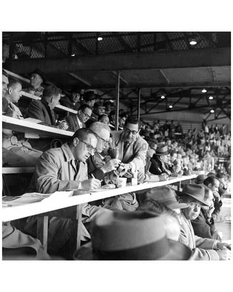 Brooklyn Dodgers Press Box Ebbets Field 1956
