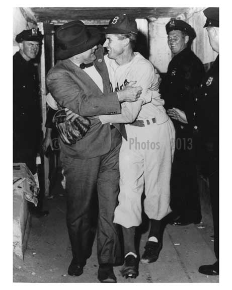 Brooklyn Dodgers Rickey Branch & Preacher Row post game at Ebbets Field