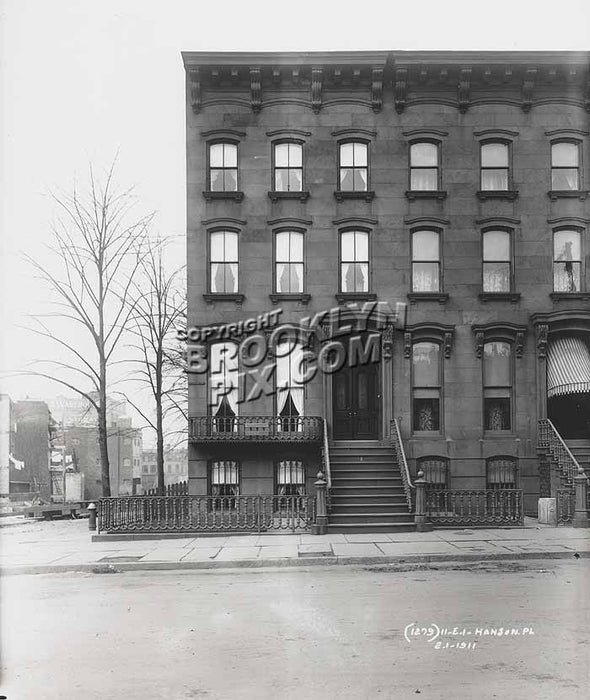 Brownstone on Hanson Place in 1911. This became the site of the Williamsburg Savings Bank Building Old Vintage Photos and Images