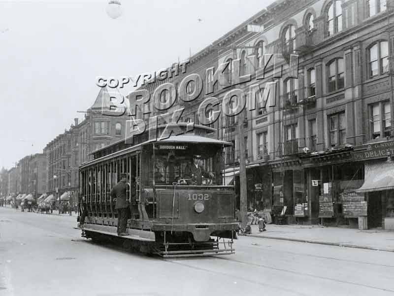 BRT open car 1032 on Seventh Avenue, looking south at Eleventh Street, 1916 Old Vintage Photos and Images