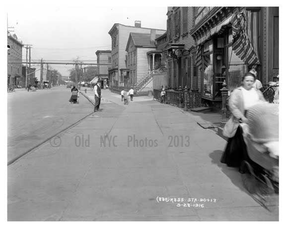 Bushwick Avenue north looking at Grand Ave  - Williamsburg - Brooklyn, NY 1916 E1 Old Vintage Photos and Images