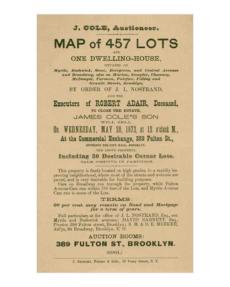 Bushwick Brochure 1873 - describing lots for sale in Bushwick - Brooklyn, NY Old Vintage Photos and Images