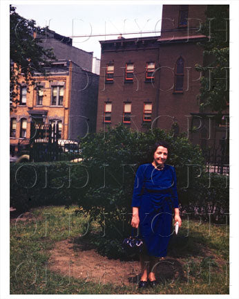Bushwick Lady in blue in Park 1944 Old Vintage Photos and Images