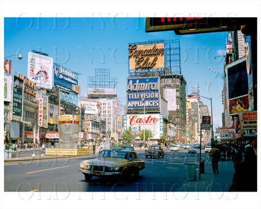 Canadian Club Whisky billboard Times Square 1950s Old Vintage Photos and Images