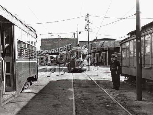 Canarsie Depot, Hegeman & Chester, 1946, eastern terminal of Church Ave. Line, last Brooklyn trolley Old Vintage Photos and Images