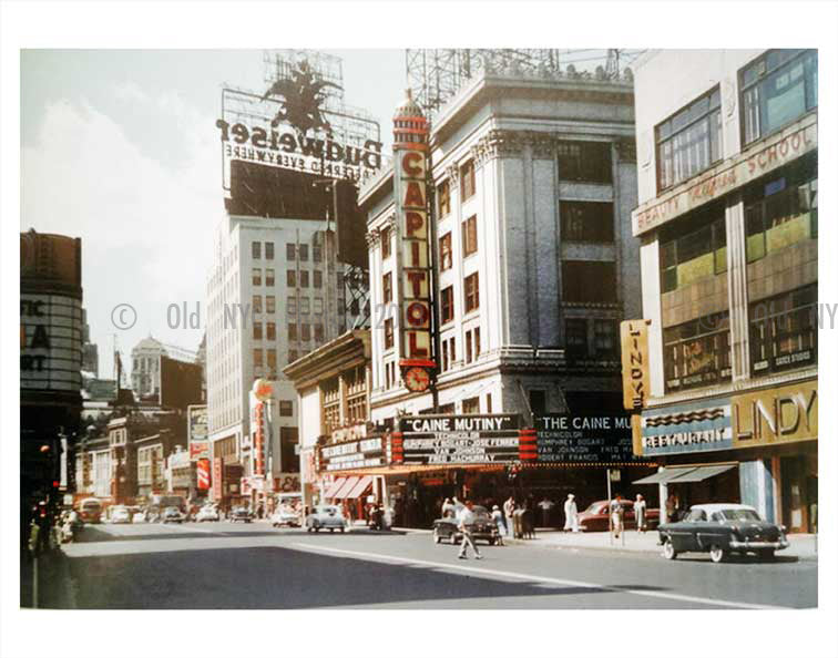 Capitol Theatre on Broadway north of Times Square 1954 Old Vintage Photos and Images