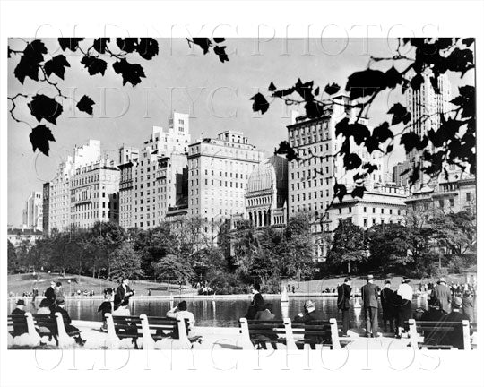 Central Park Children's Sailing pond Fifth Ave 22,000 acres Manhattan NYC 1940 Old Vintage Photos and Images