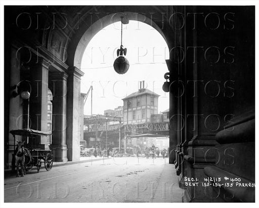 Chambers St view East from Municipal Building arch to Park Row Manhattan NYC 1915 Old Vintage Photos and Images