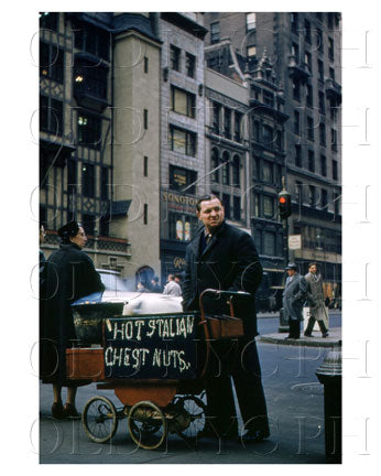 Chestnut Vendor 5th Ave 1950 Old Vintage Photos and Images