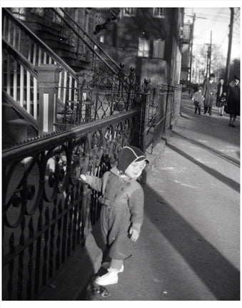 Child on Sidewalk, Brooklyn Old Vintage Photos and Images