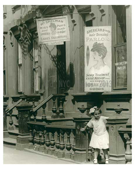 Children playing on Lexington Avenue & 104th Street outside of a "Hair Dressing Parlor" 1911 - Upper East Side, Manhattan - NYC II Old Vintage Photos and Images