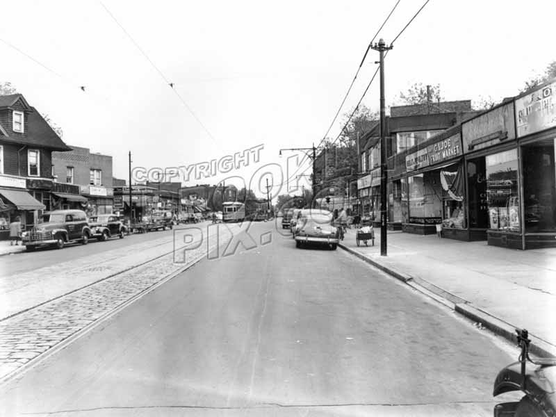Church Avenue looking east from East 4th Street, 1949 Old Vintage Photos and Images