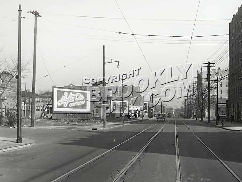 Church Avenue looking east toward Troy Avenue, 2-1-46 Old Vintage Photos and Images