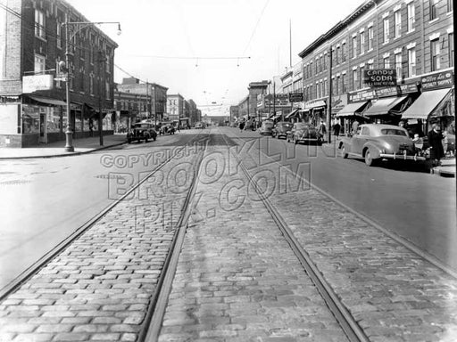 Church Avenue looking west from East 2nd Street, showing Beverly Theater, 1947 Old Vintage Photos and Images