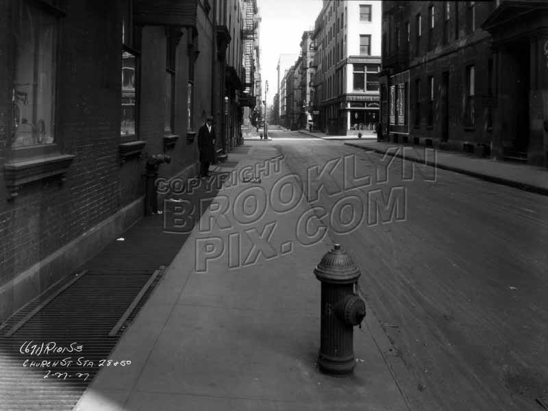 Church Street looking north near Franklin Street, Tribeca, before widening, 1927 Old Vintage Photos and Images