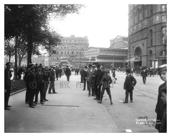 City Hall Park - Centre Street & Chambers 1906 B Old Vintage Photos and Images