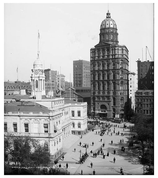 City Hall - Park Row 1905 Old Vintage Photos and Images