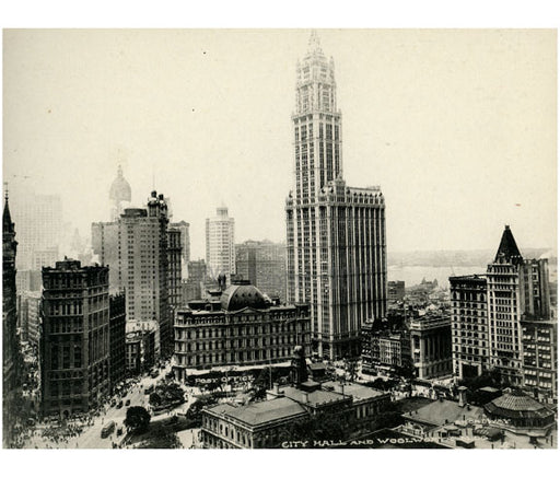 City Hall & the Woolworth Building Old Vintage Photos and Images