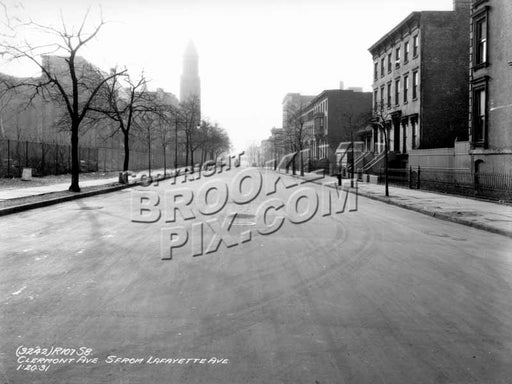 Clermont Avenue south from Lafayette Avenue, 1931 Old Vintage Photos and Images