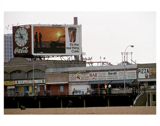 CocaCola billboard at Cony Island boardwalk Old Vintage Photos and Images
