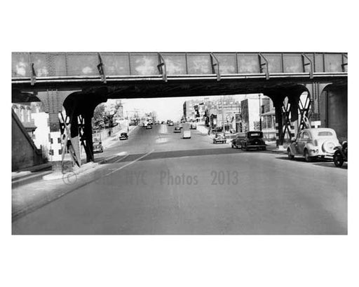 College point from LIRR overpass 1939 - Flushing - Queens NY Old Vintage Photos and Images