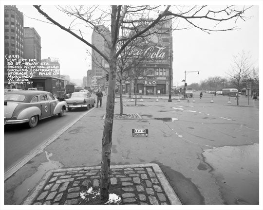 Columbus Circle looking at B & O Railroad Building 1957 - Upper West Side - Manhattan - New York, NY Old Vintage Photos and Images