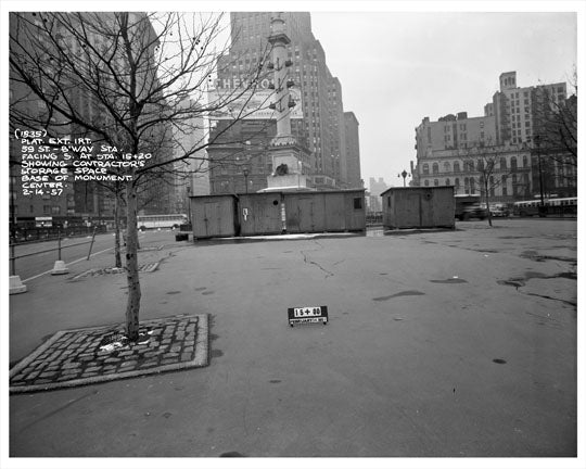 Columbus Circle Monument Construction 1957 - Upper West Side - Manhattan - New York, NY Old Vintage Photos and Images