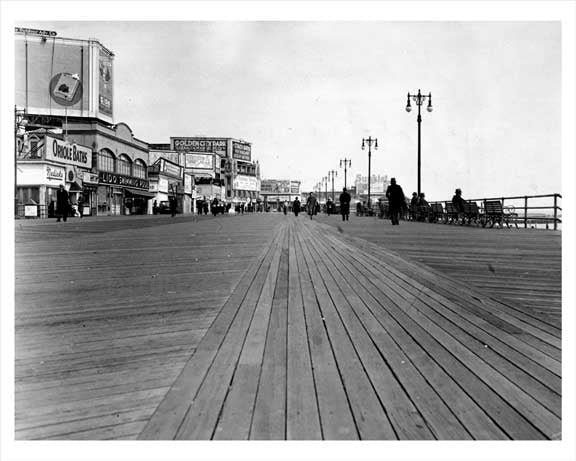 Coney Island Boardwalk   - Brooklyn NY Old Vintage Photos and Images
