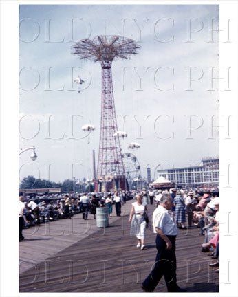 Coney Island Parachute Jump 1954 Old Vintage Photos and Images